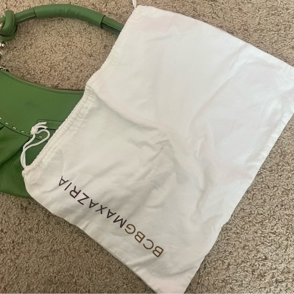 BCBGMaxAzria Y2K Pebbled Leather Crescent Baguette Hobo Purse Shoulder Bag - Picture 7 of 7